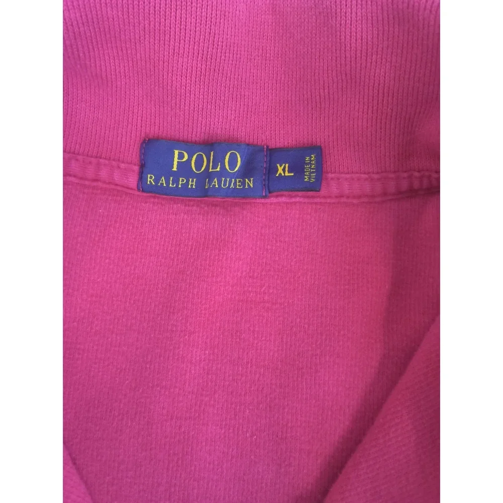 Polo Ralph Lauren 1/4 Zip Sweater Men's XL 100% Cotton Red Blue Pony #W5202